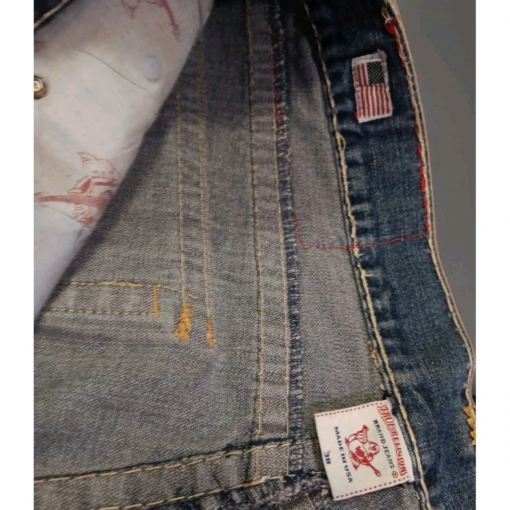 Vintage True Religion Ricky Super T Jeans Men's Size 38 x 34 Made in USA Thick